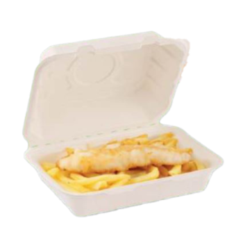 Bagasse Fish & Chips Box - White