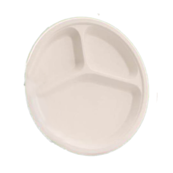 Bagasse Plate Biodegradable 3 Comp