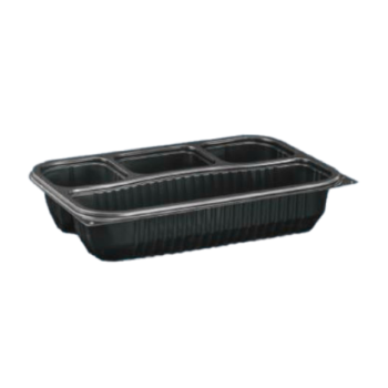 4 Section Black Base Container PP – H062T