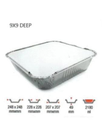 FOIL CONTAINERS 9x9-2inches (180)