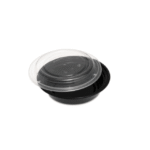 16oz (456ml) BLACK BASE ROUND CONTAINER WITH LIDS(150)