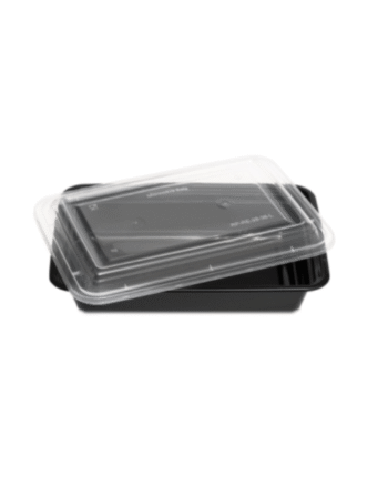32oz (909ml) BLACK BASE REC CONTAINER WITH LIDS (150)