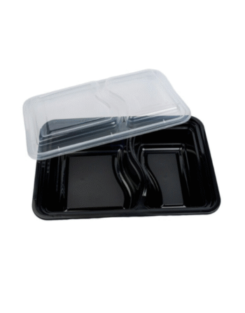 2COMPARTMENT BLACK BASE CONTAINER & LIDS(150)