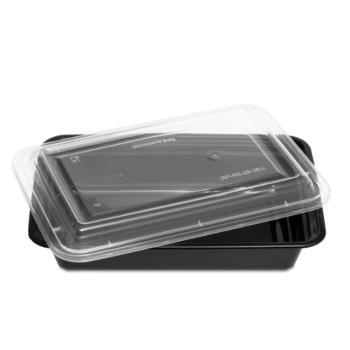 32oz BLACK BASE REC CONTAINER WITH LIDS (150)