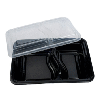 2COMPARTMENT BLACK BASE CONTAINER & LIDS(150)