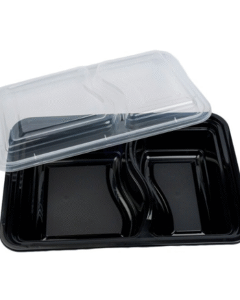 2COMPARTMENT BLACK BASE CONTAINER & LIDS(150)