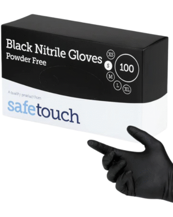 BLACK NITRILE GLOVES (100)- ALL SIZE