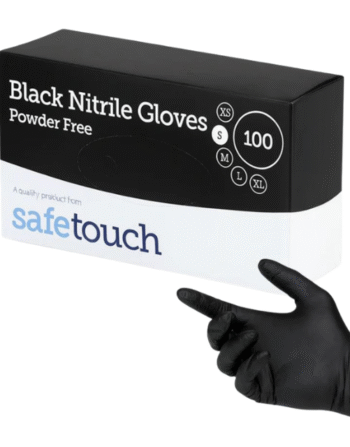 BLACK NITRILE GLOVES (100)- ALL SIZE