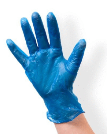 CLEAR/BLUE VINYL GLOVES (100)- ALL SIZES