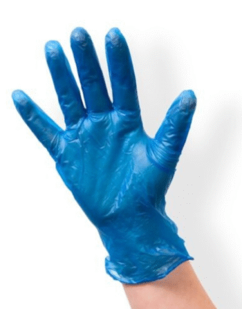 CLEAR/BLUE VINYL GLOVES (100)- ALL SIZES