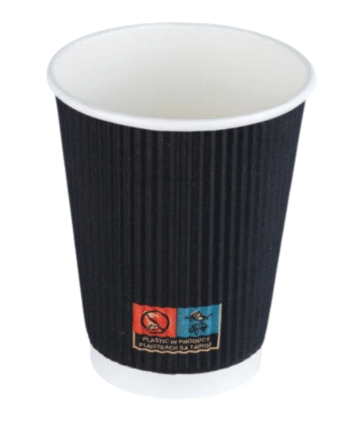 GRAND 8oz BLACK RIPPLE WALL CUP LIDS(500)