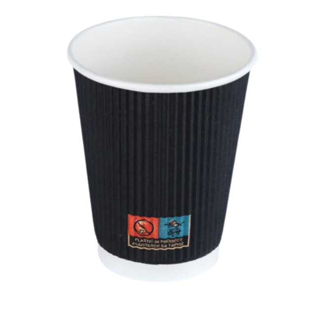 GRAND 8oz BLACK RIPPLE WALL CUP LIDS(500)