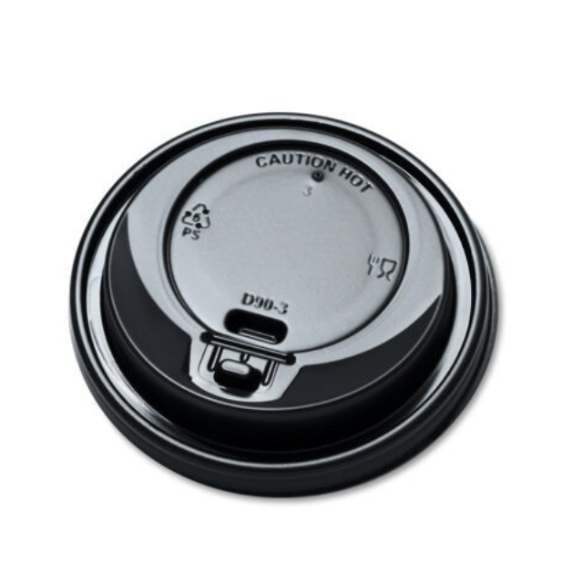 GRAND 12oz BLACK RIPPLE WALL CUP LIDS (500)