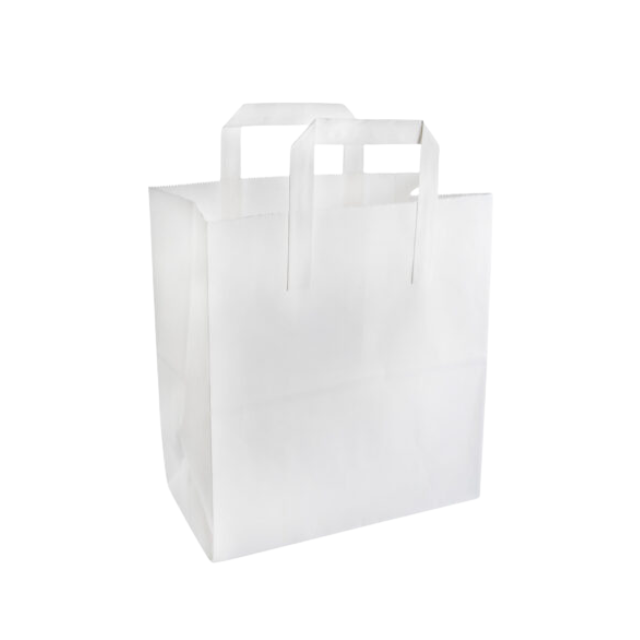 HD WHITE EXTERNAL HANDLE BAG LARGE (250)