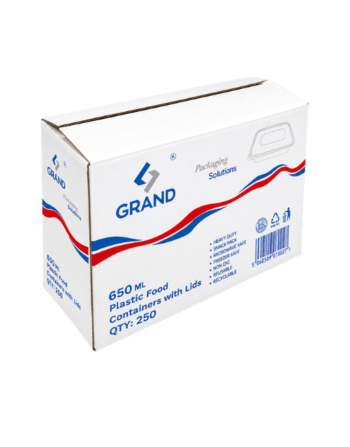 GRAND 650ml REC CLEAR MICROWAVE CONTAINERS WITH LIDS (250)