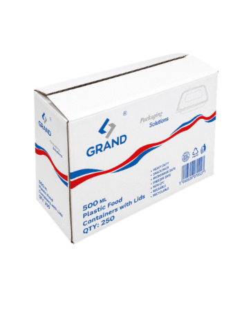 GRAND 500ml REC CLEAR MICROWAVE CONTAINER WITH LIDS (250)
